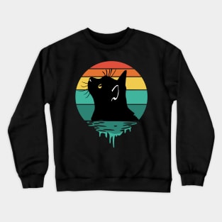 Curious Cat Vintage Sunset Crewneck Sweatshirt